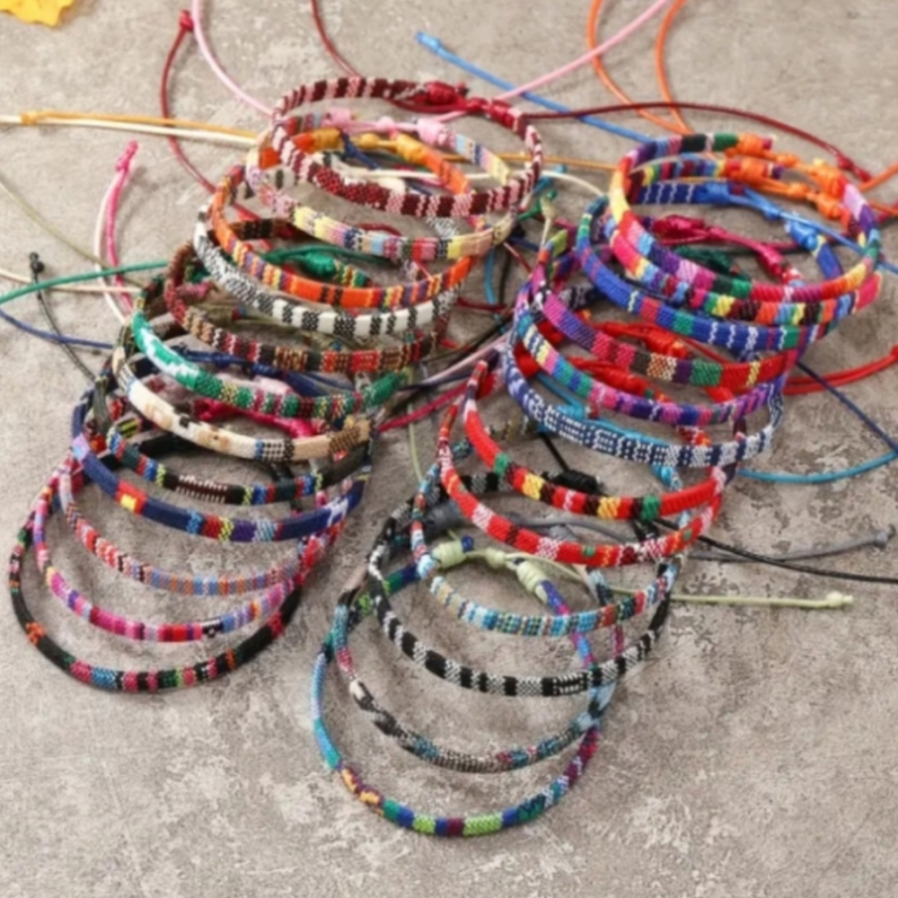 24 Colorful Woven Bohemian Bracelets - Picture 5 of 5